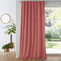 Штора Из велюра с отделкой потайными патами Velvet 260 x 135 см розовый LA REDOUTE INTERIEURS  фото, kupilegko.ru